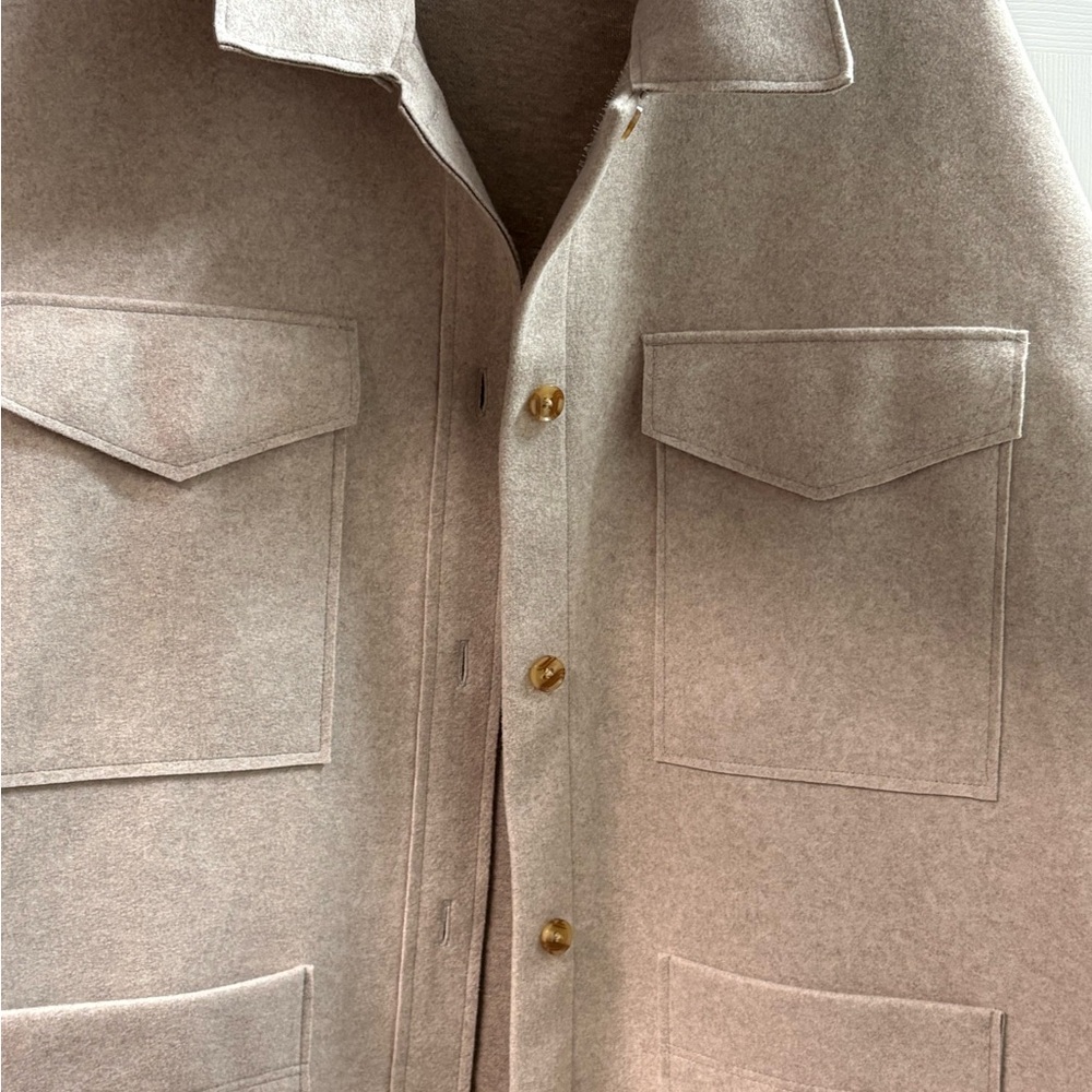 Banana Republic Beige Wool Shirt Jacket